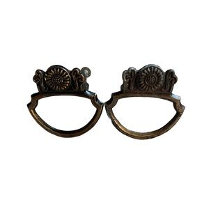Set of 2 Ajax 957 Satin Antique Brass Cab Door Drawer Pull Handles 1" On…